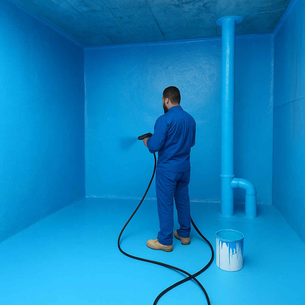 عزل خزان مياه بالرياض باستخدام مواد آمنة ومعتمدة ضد التسرب